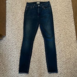 Mother high waisted looker ankle fray jeans 25